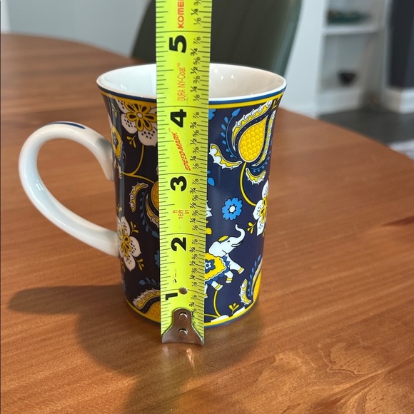Vera Bradley Coffee Tea Mug Elephants & Flowers Blue Yellow - Picture 7 of 7